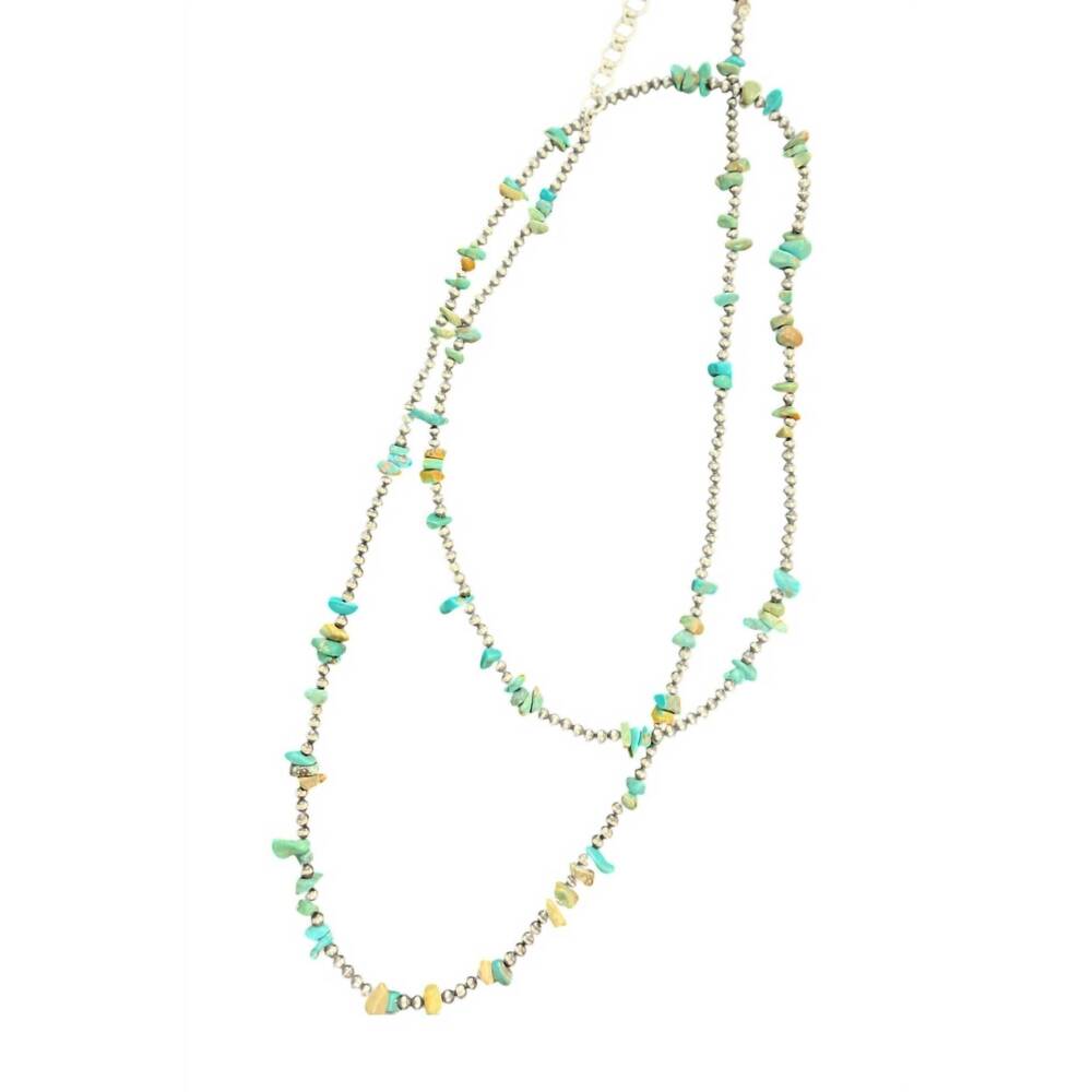 NEW BOHO SOL women's grizzly rose necklace in turquoise